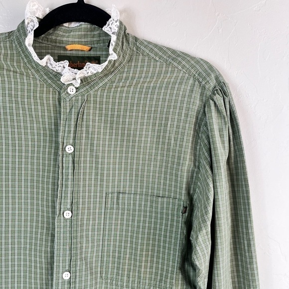 Green Plaid Button Down Grunge Cottagecore Timberland Top - Picture 5 of 16